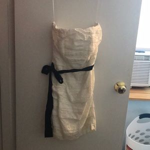 White Dress with black tie